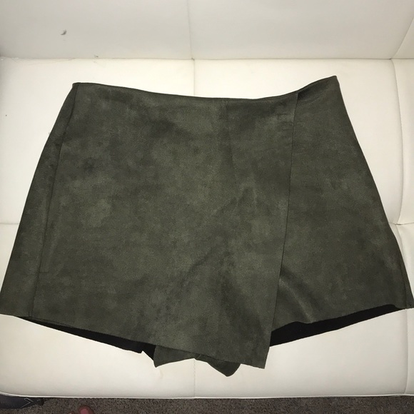 HYFVE Olive Green Suede Envelope Skort - Picture 4 of 8